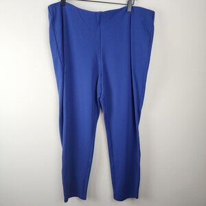 Chico's women sz 3 /  16 blue pull on stretchy pants 24" inseam